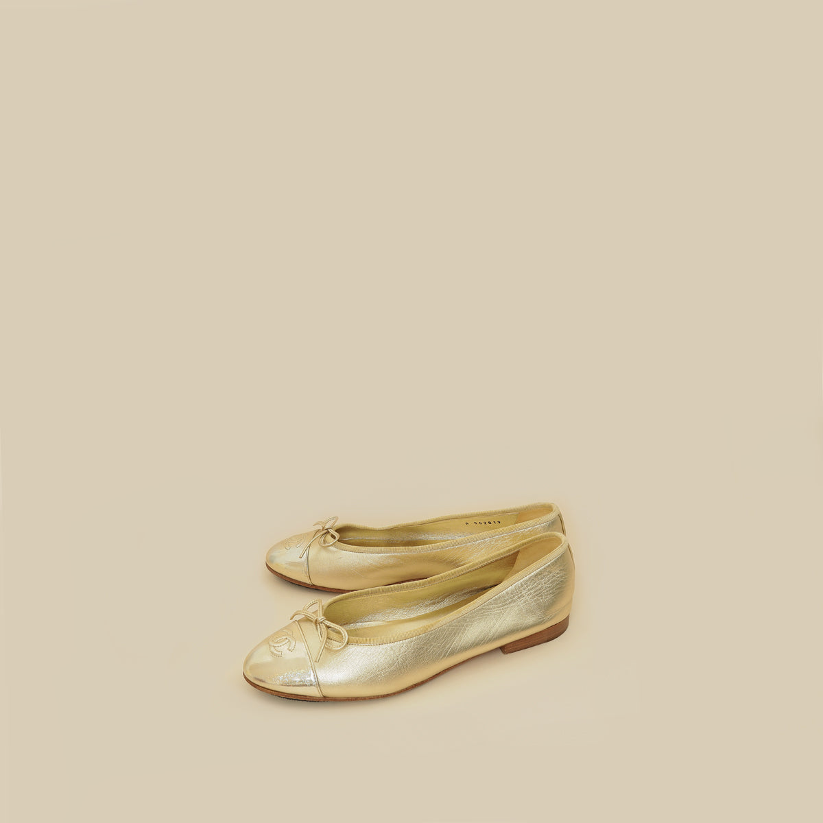 Chanel Metallic Gold Ballet Flats 39.5