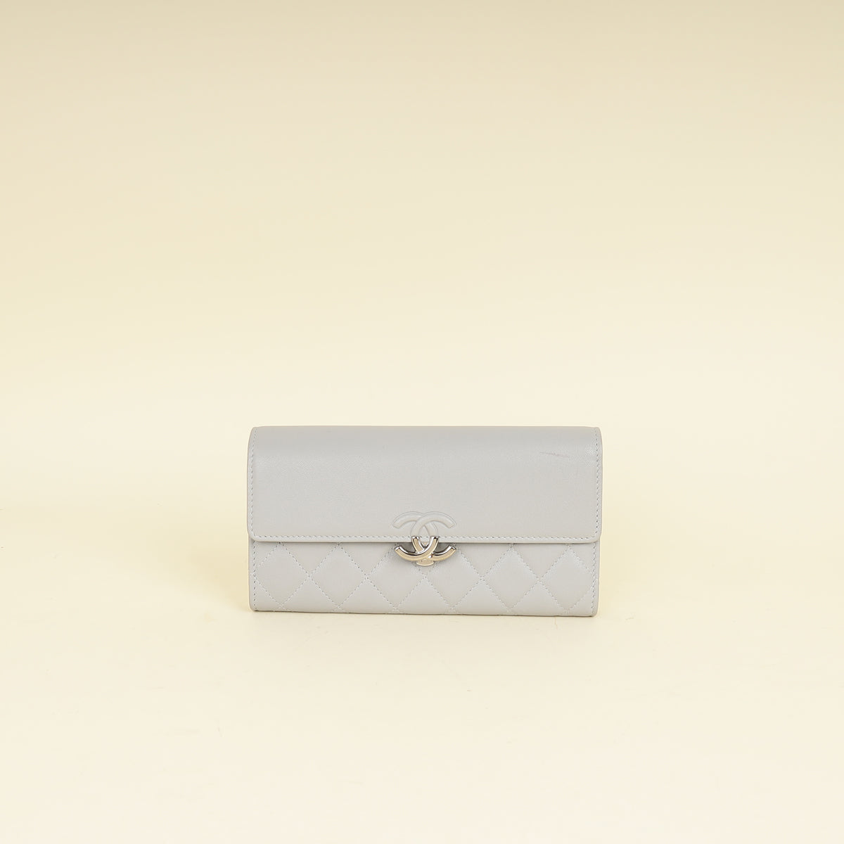 Chanel Grey CC Box Flap Wallet