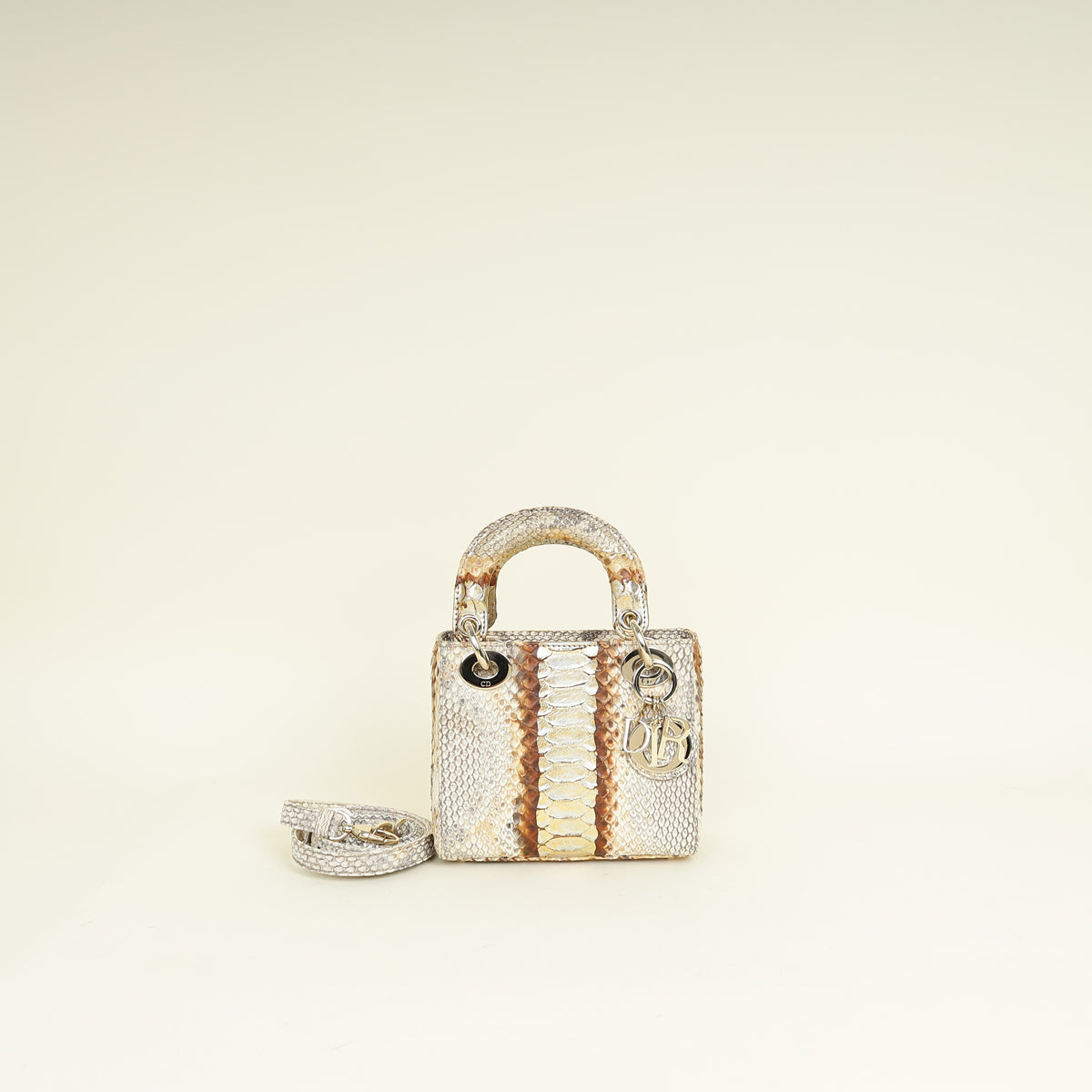Christian Dior Bicolor Python Mini Lady Dior Bag