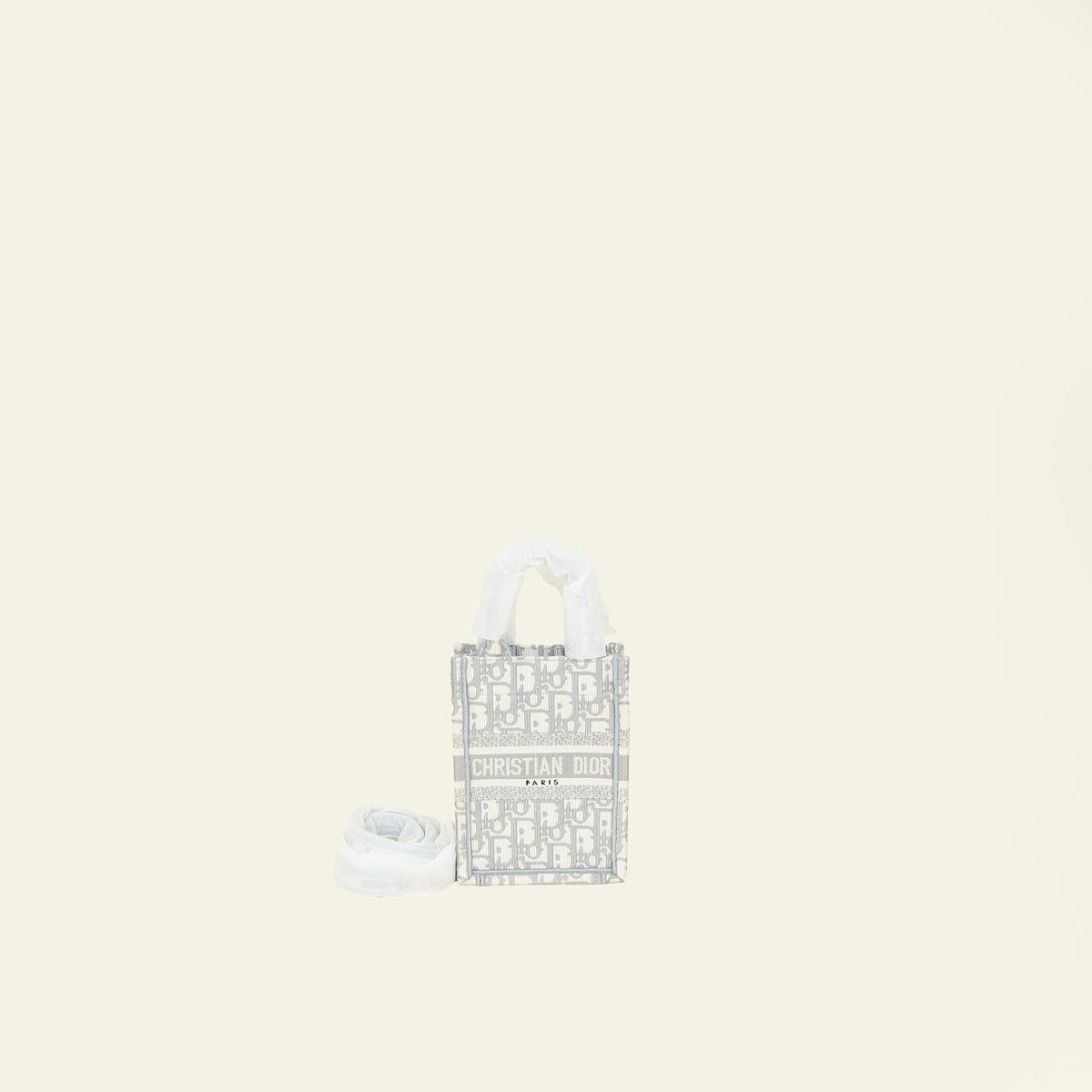 Christian Dior Grey Oblique Mini Vertical Book Tote Bag