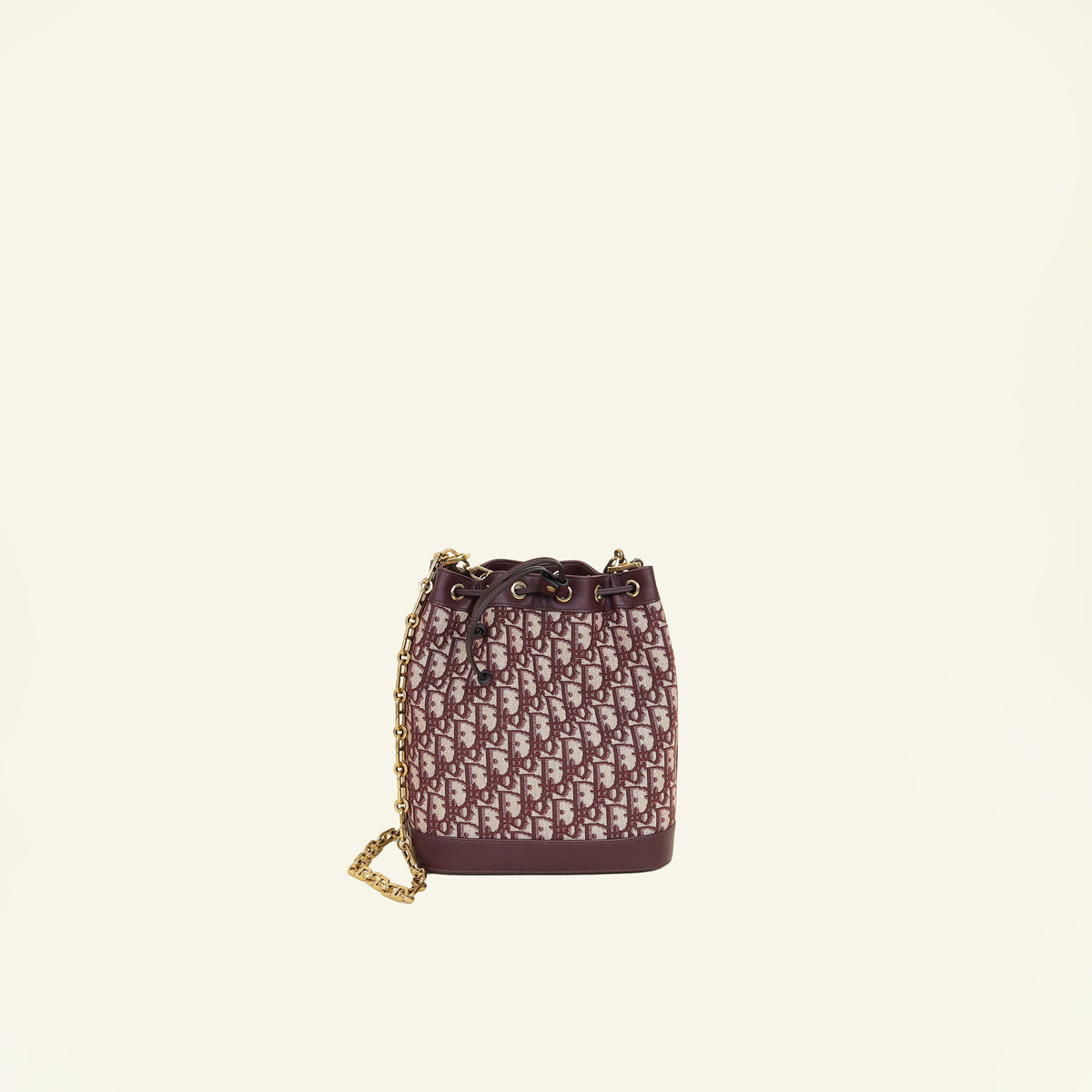 Christian Dior Burgundy Oblique Bucket Bag