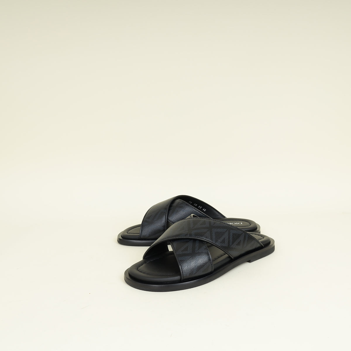 Christian Dior Bicolor CD Diamond Alias Criss Cross Sandal 40