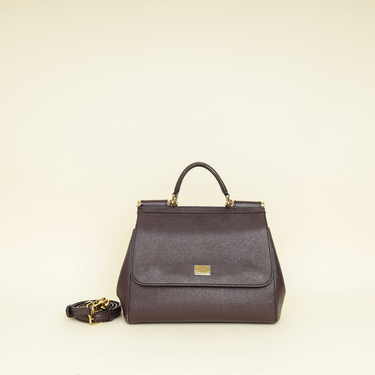 Dolce & Gabbana Burgundy Sicily Dauphine Medium Bag