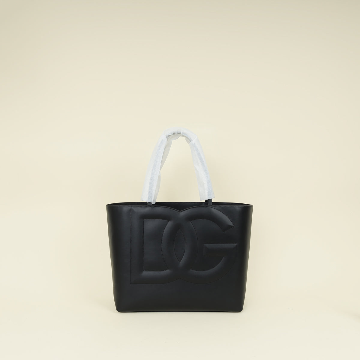 Dolce & Gabbana Black DG Logo Shopping Tote Medium Bag