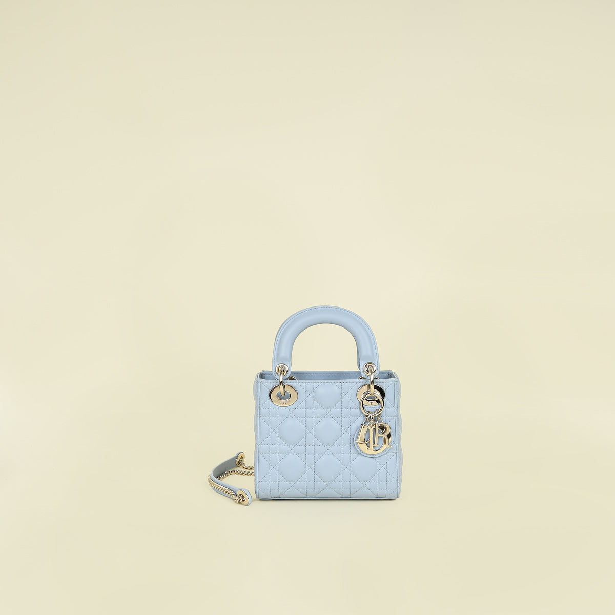 Christian Dior Ice Blue Chain Mini Lady Dior Bag