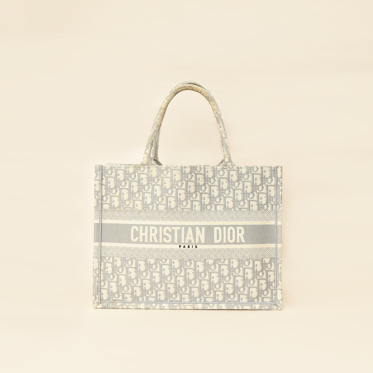 Christian Dior Grey Oblique Book Tote Medium Bag