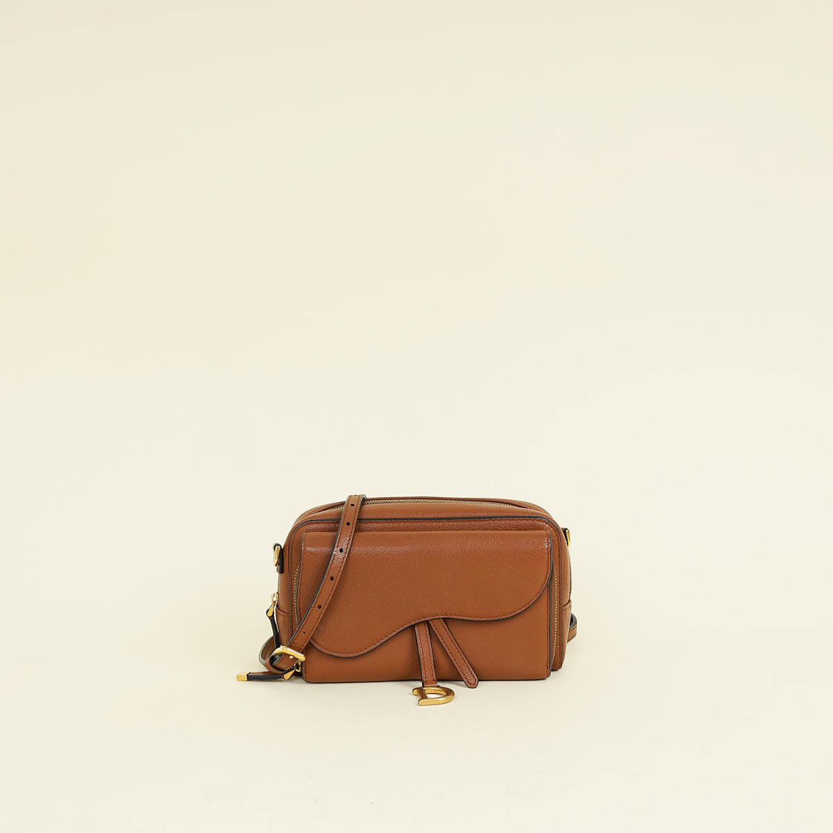 Christian Dior Brown Double Saddle Pouch Crossbody Bag