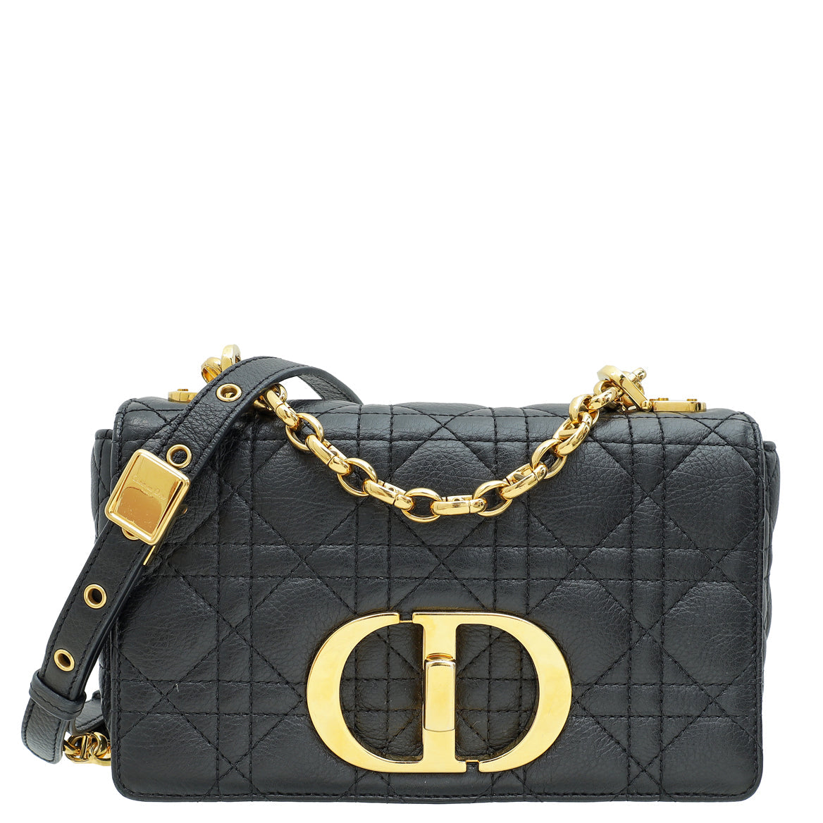 Christian Dior Black Caro Cannage Small Flap Bag