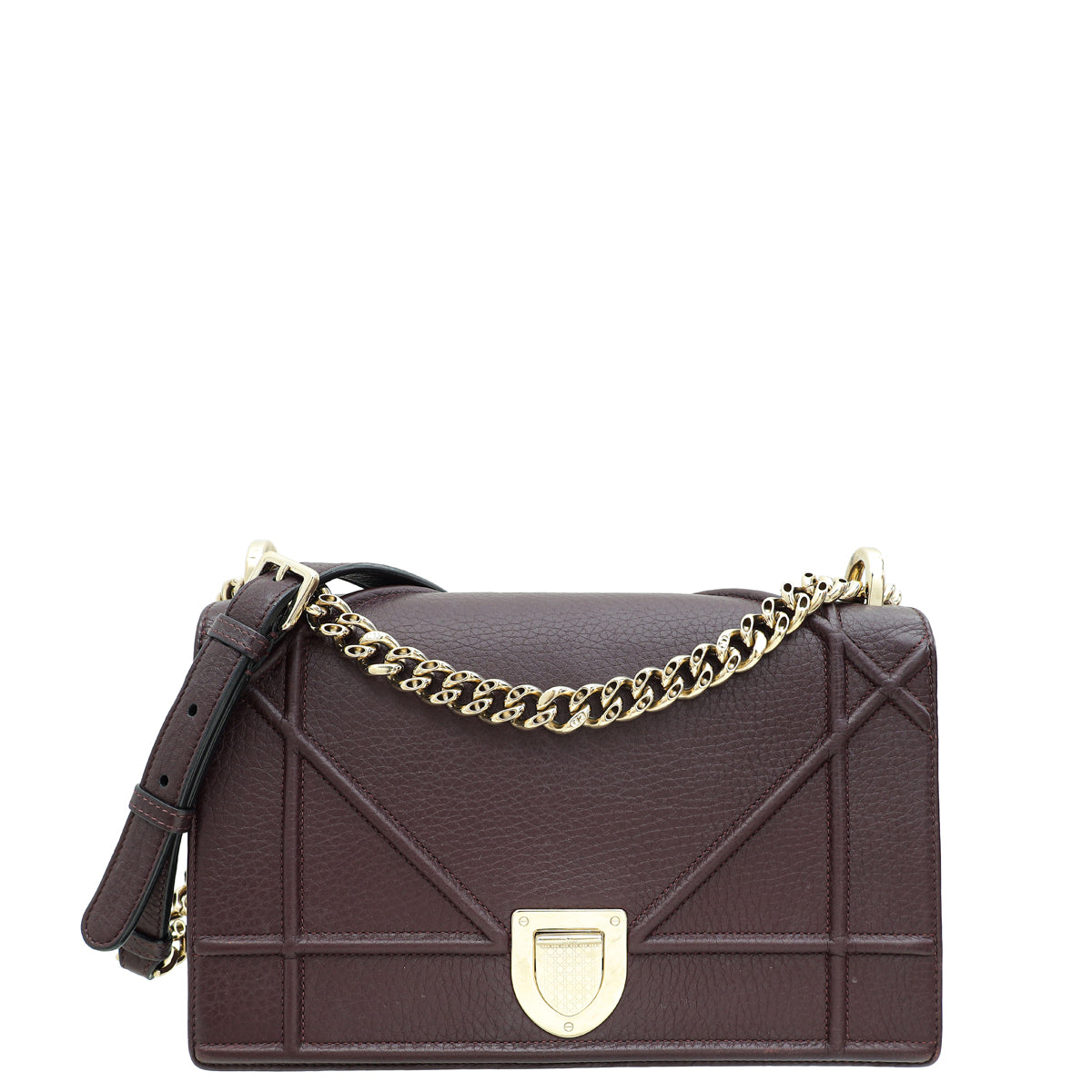 Christian Dior Burgundy Diorama Medium Flap Bag