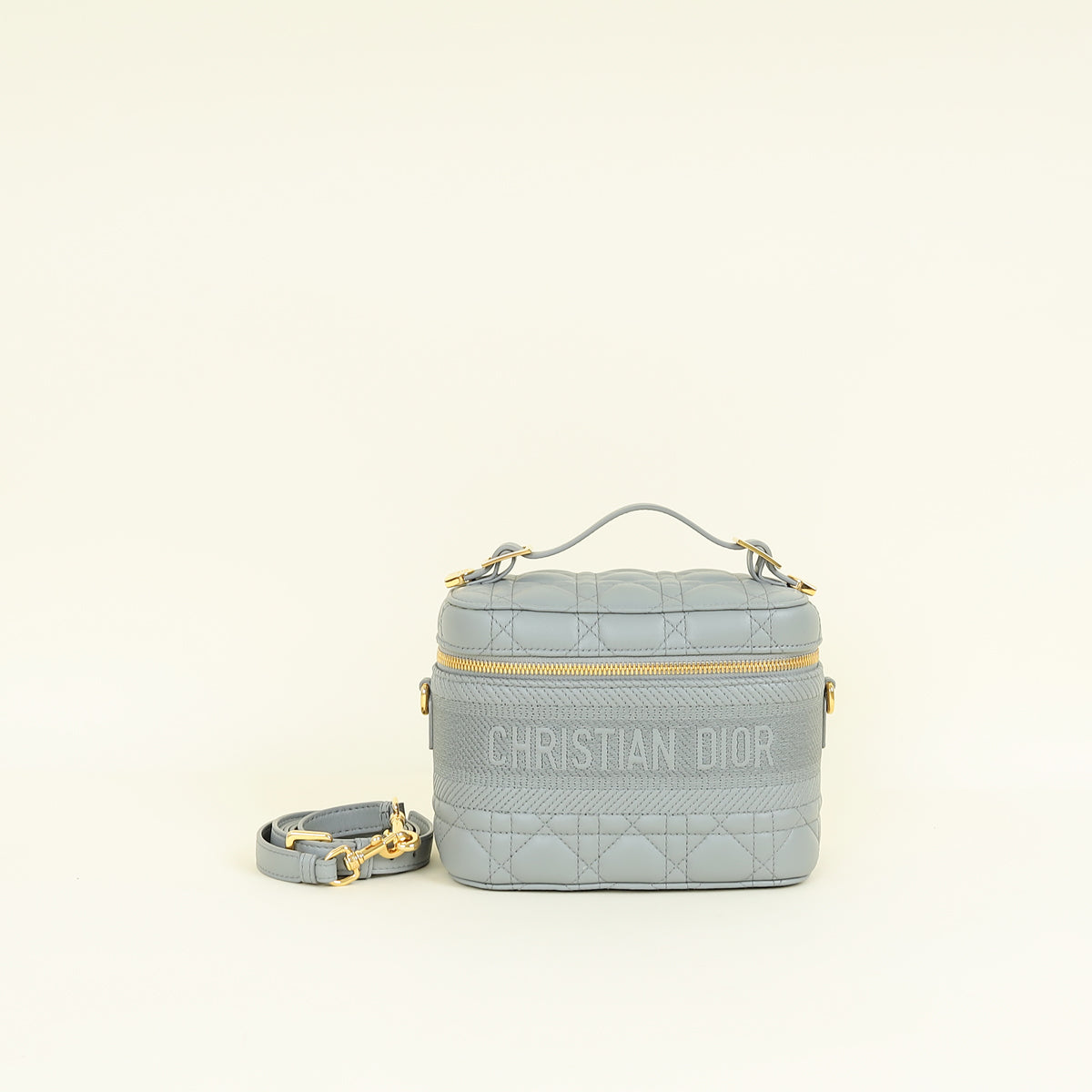 Christian Dior Grey Cannage Diortravel Vanity Case