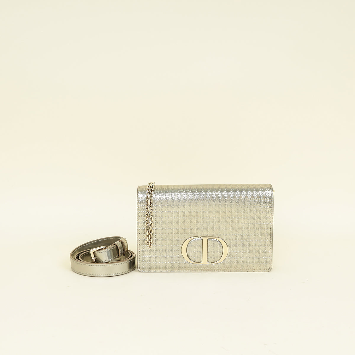 Christian Dior Champaign 30 Montaigne Microcannge 2 Way Chain Pouch