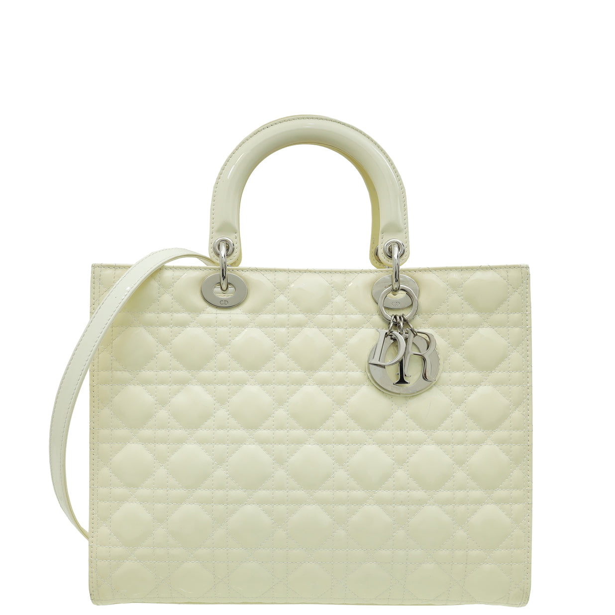 Christian Dior White Lady Dior Large Bag