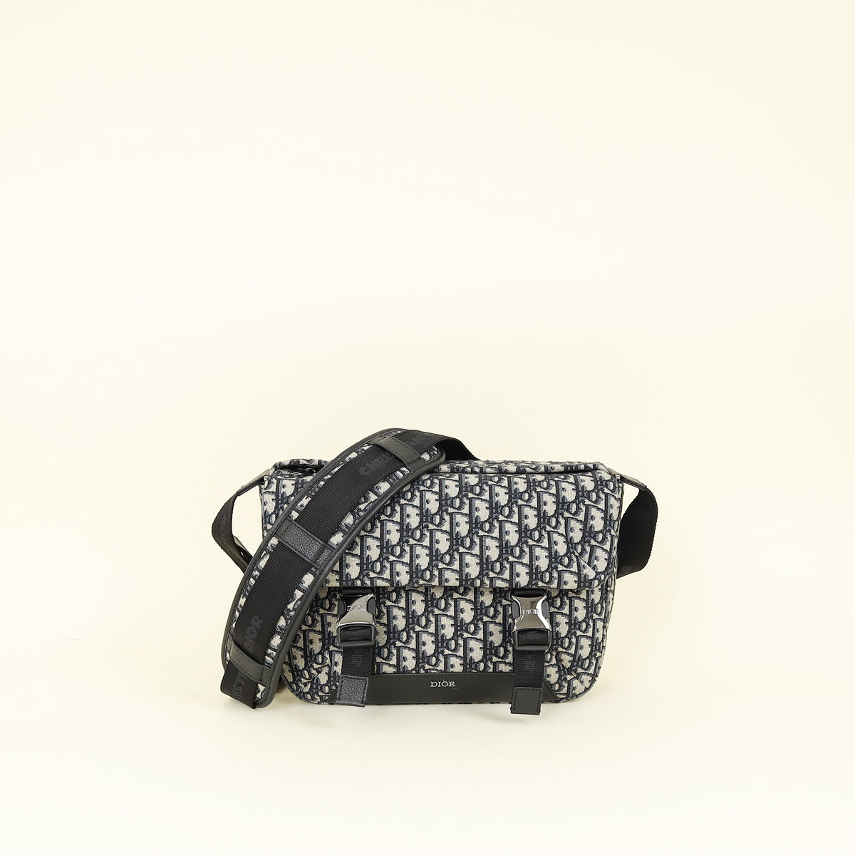 Christian Dior Bicolor Oblique Explorer Buckle Messenger Bag