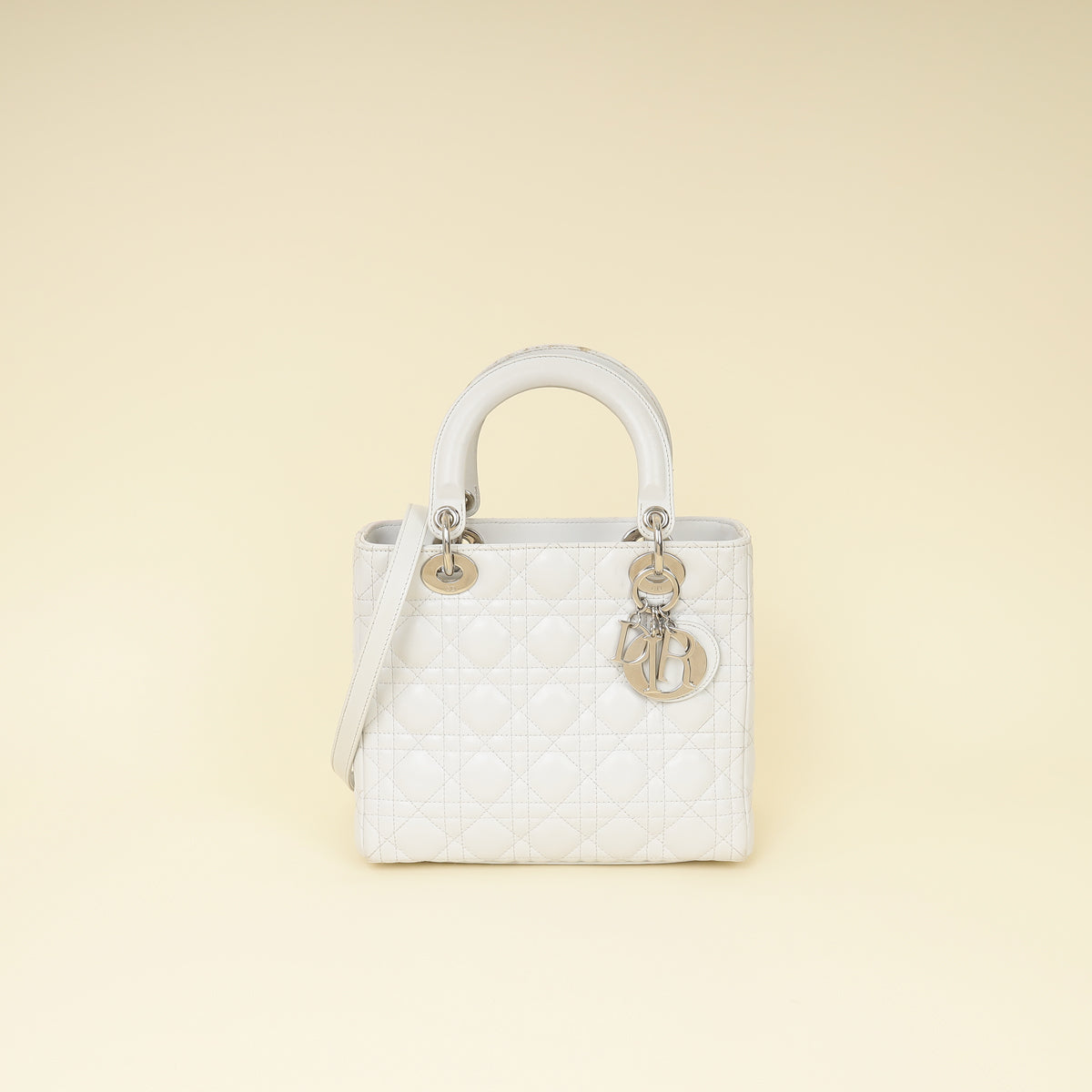 Christian Dior Ghost White Lady Dior Medium Bag