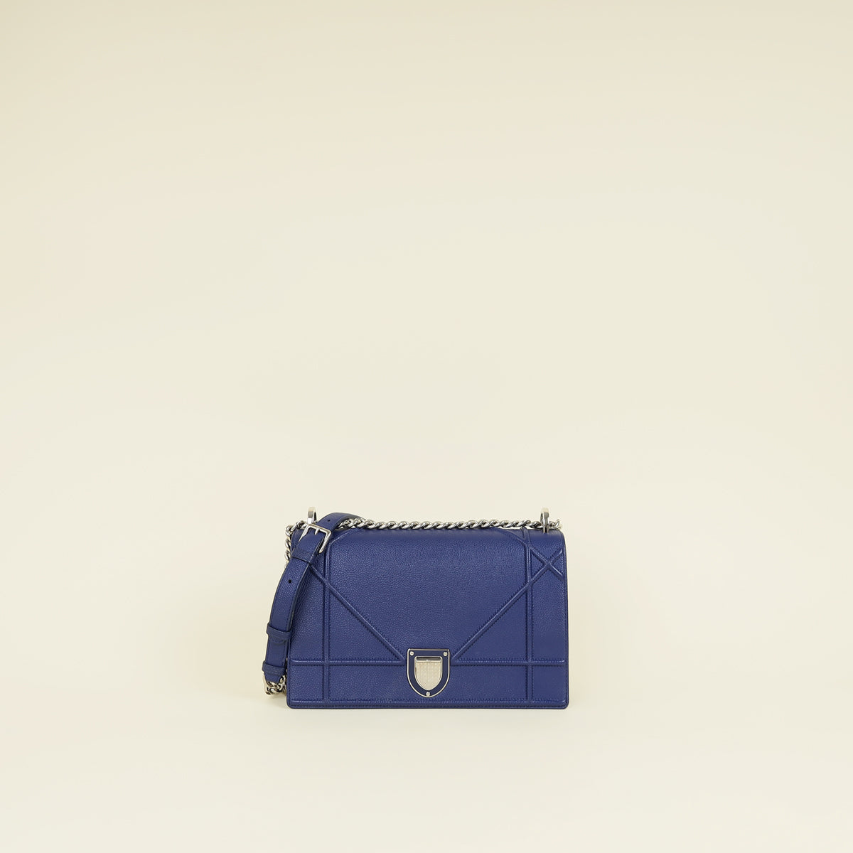Christian Dior Royal Blue Diorama Flap Medium Shoulder Bag