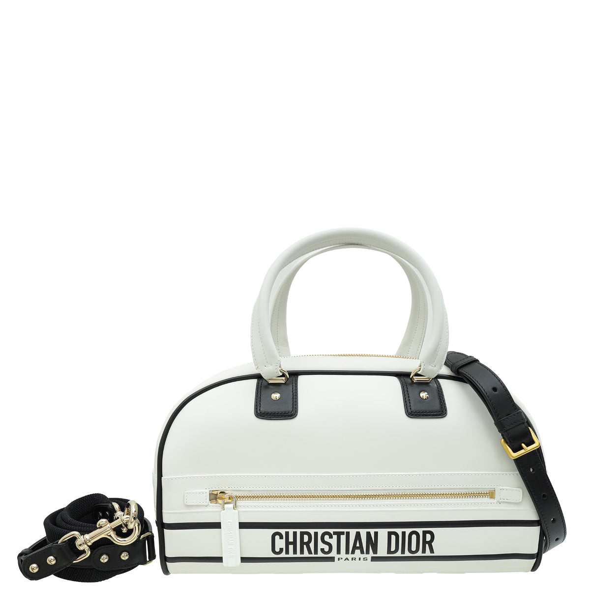 Christian Dior Bicolor Vibe Zip Medium Bowling Bag