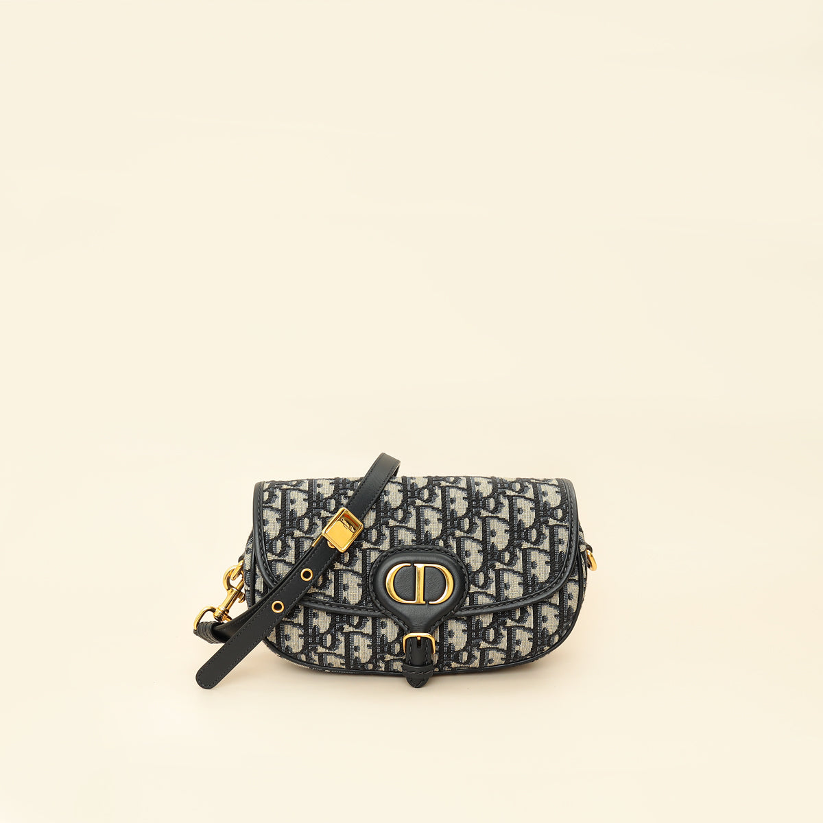 Christian Dior Navy Blue Oblique Bobby East-West Bag