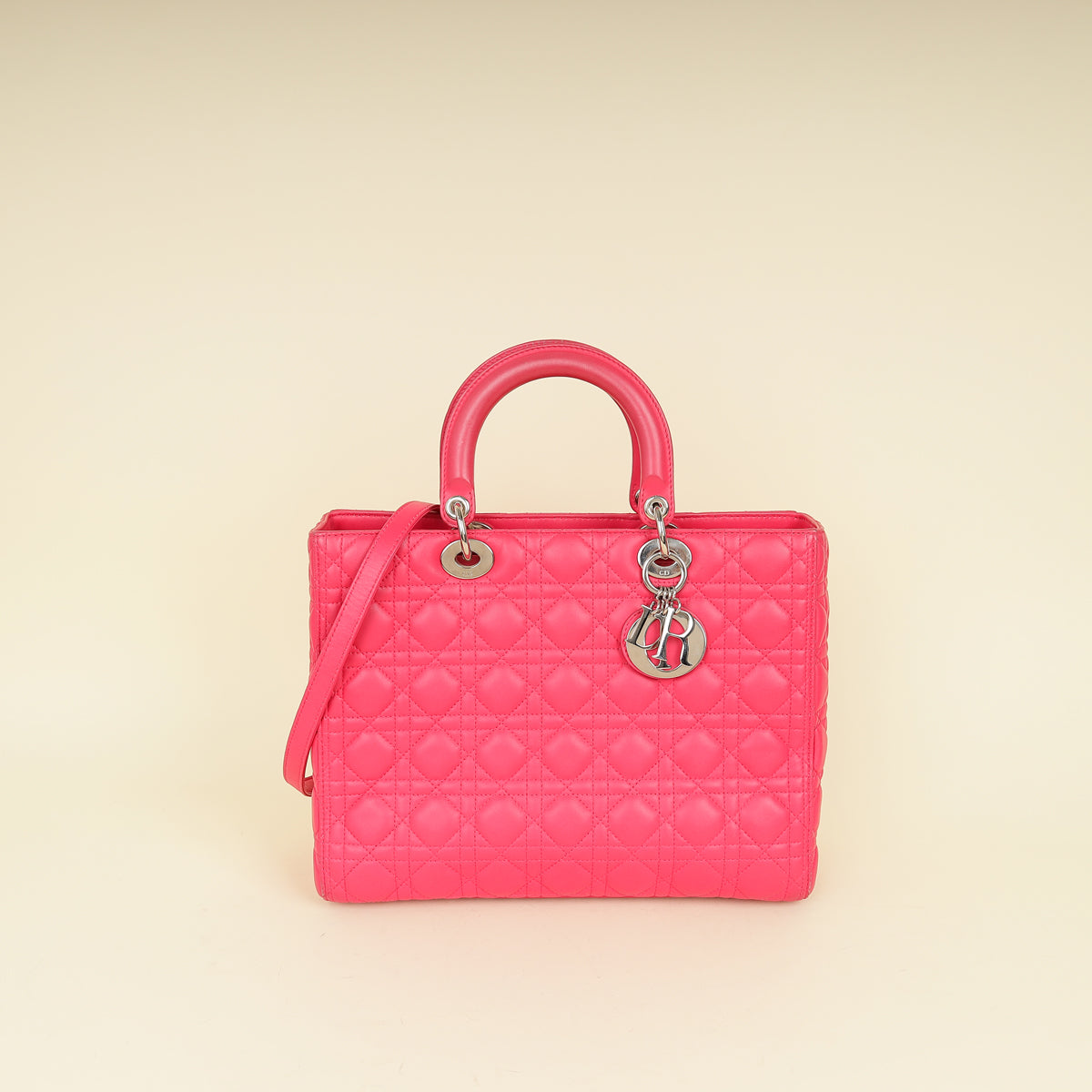 Christian Dior Pink Cannage Lady Dior Large Bag