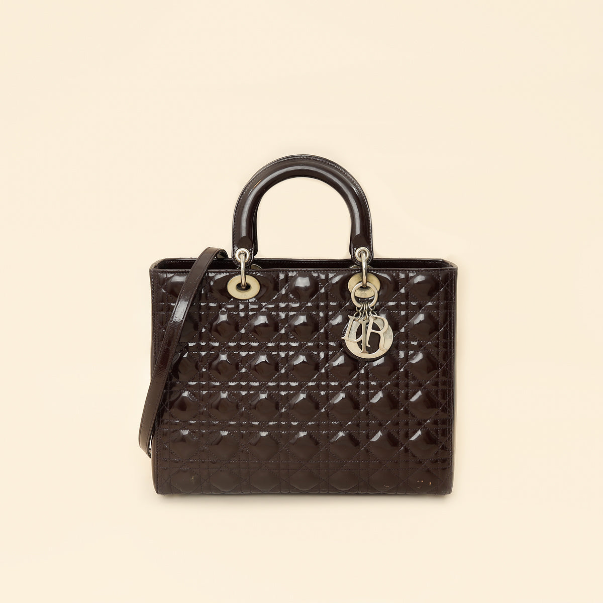 Christian Dior Chocolate Lady Dior Large Bag