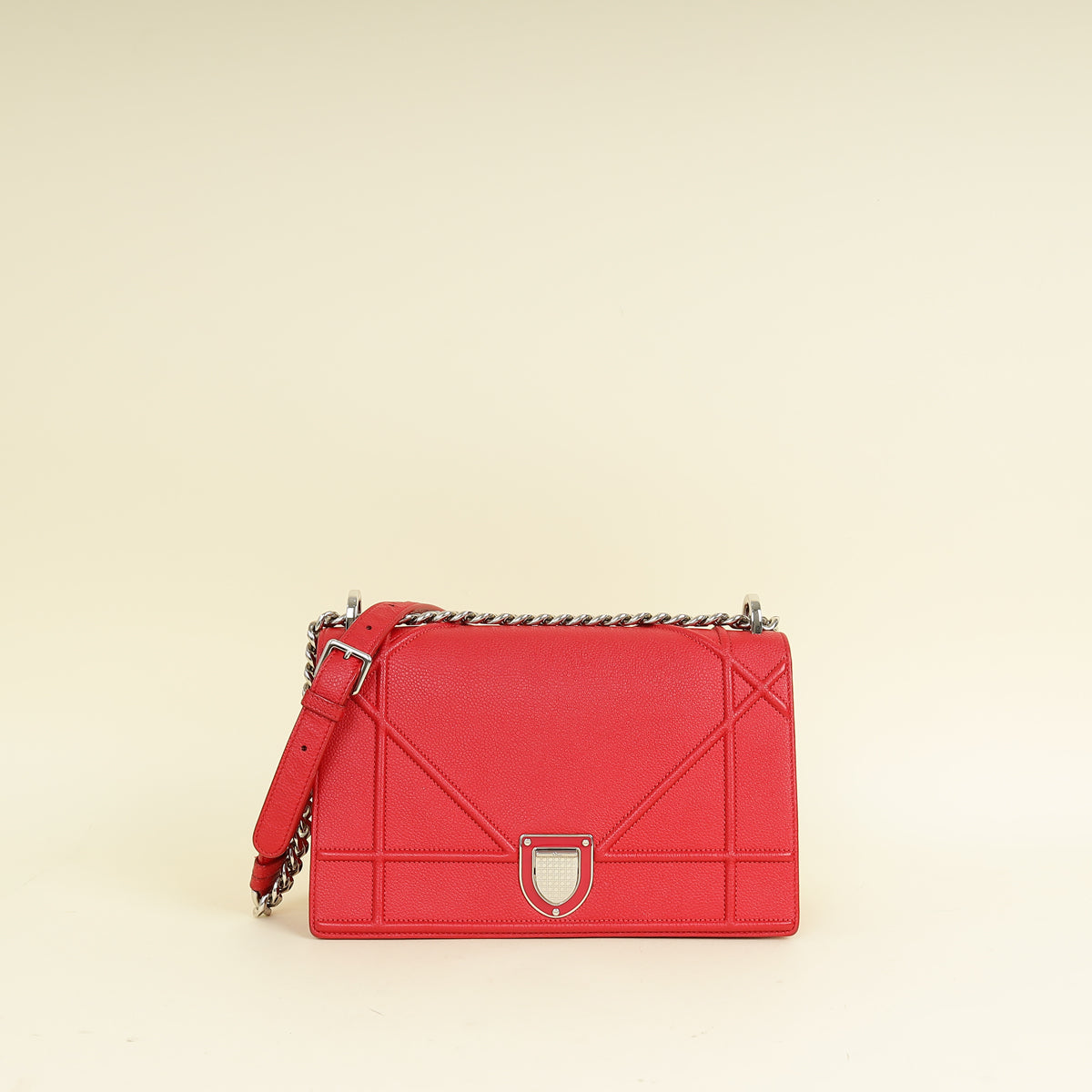 Christian Dior Red Diorama Medium Flap Bag