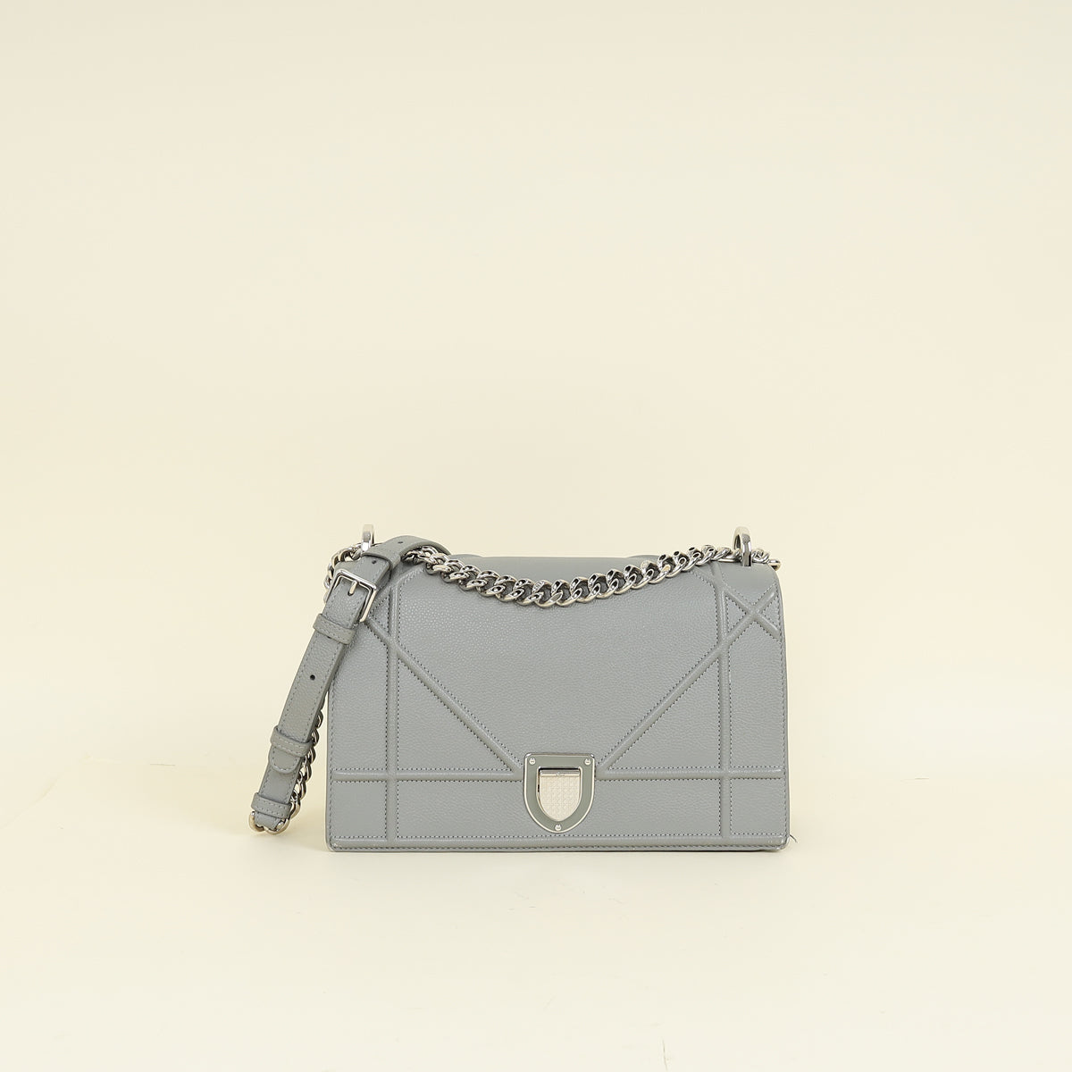 Christian Dior Grey Diorama Medium Shoulder Bag