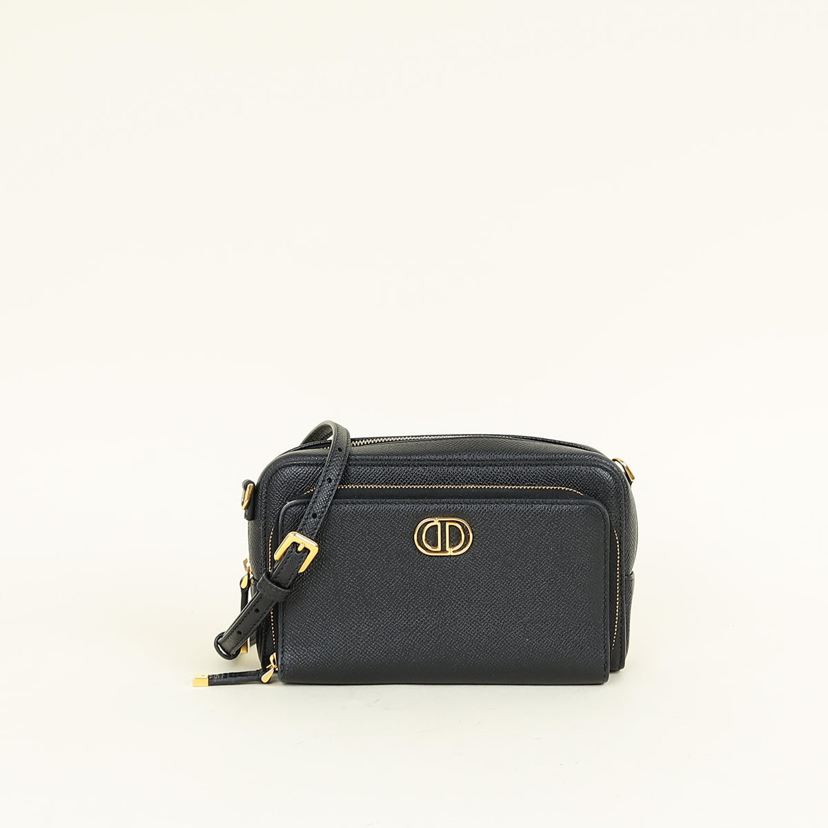 Christian Dior Black Caro Double Pouch Bag