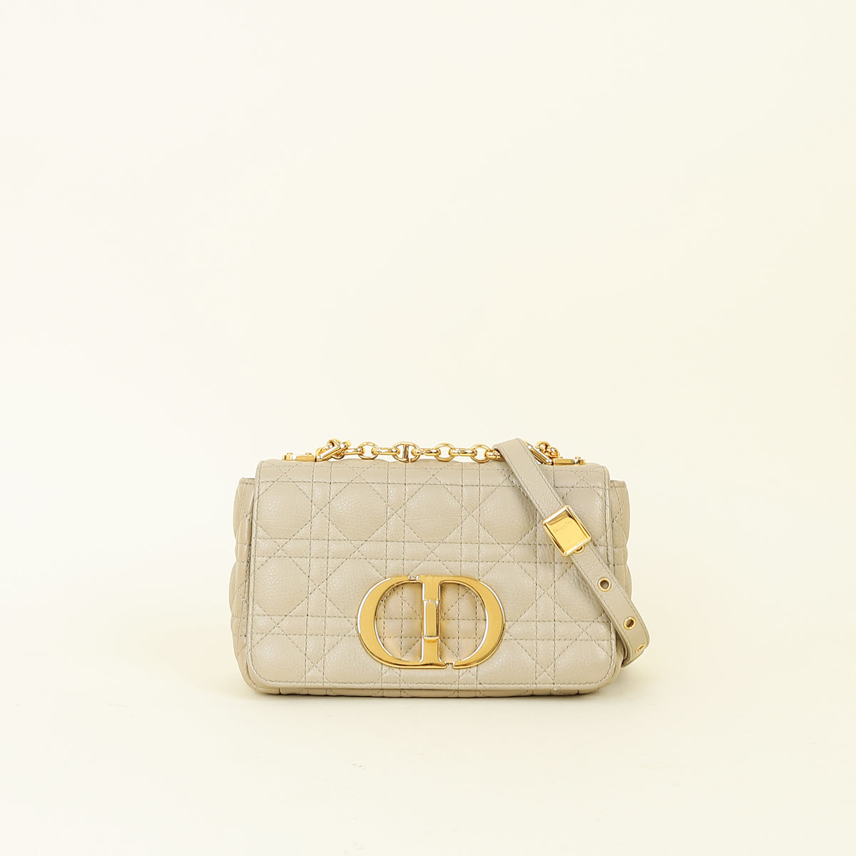 Christian Dior Greige Cannage Caro Small Bag