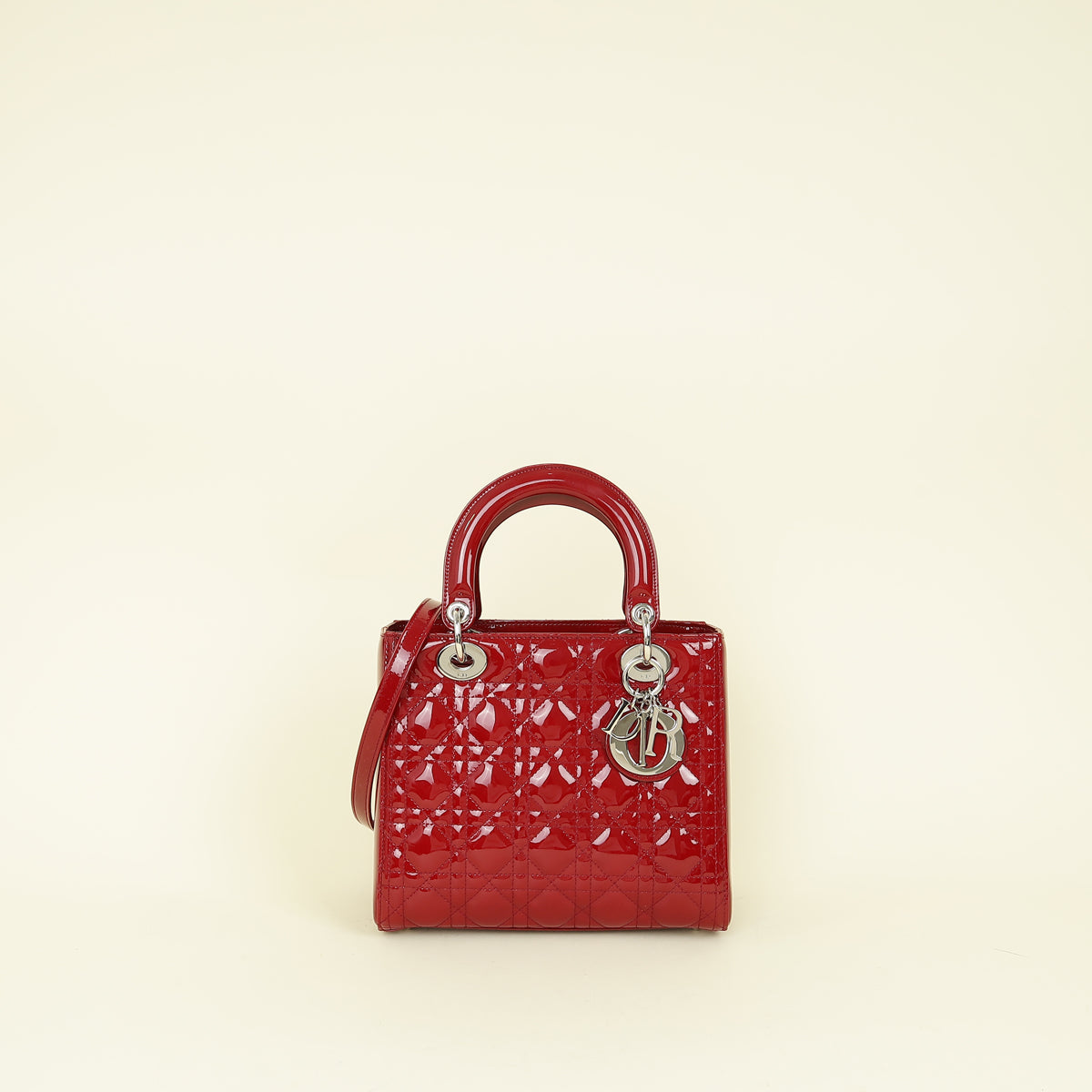Christian Dior Red Lady Dior Medium Bag