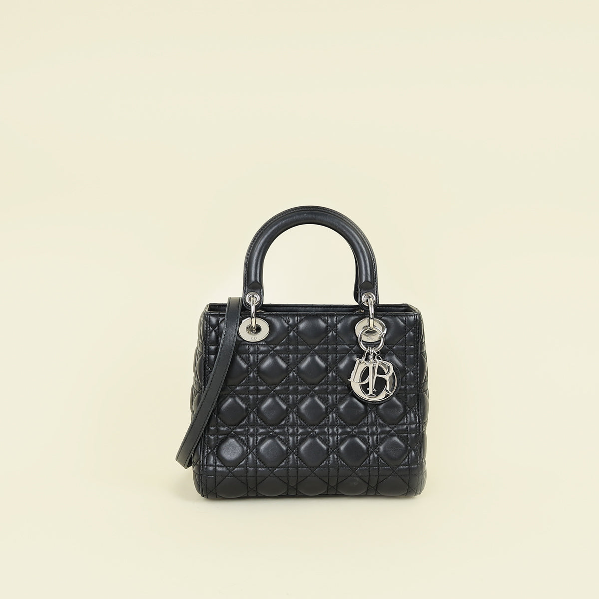 Christian Dior Black Lady Dior Medium Bag