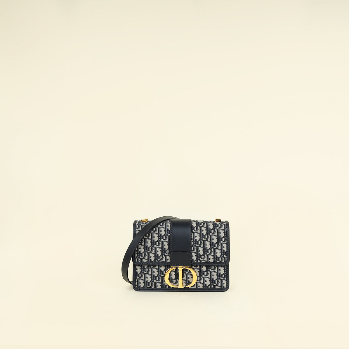 Christian Dior Navy Blue Oblique 30 Montaigne Shoulder Bag