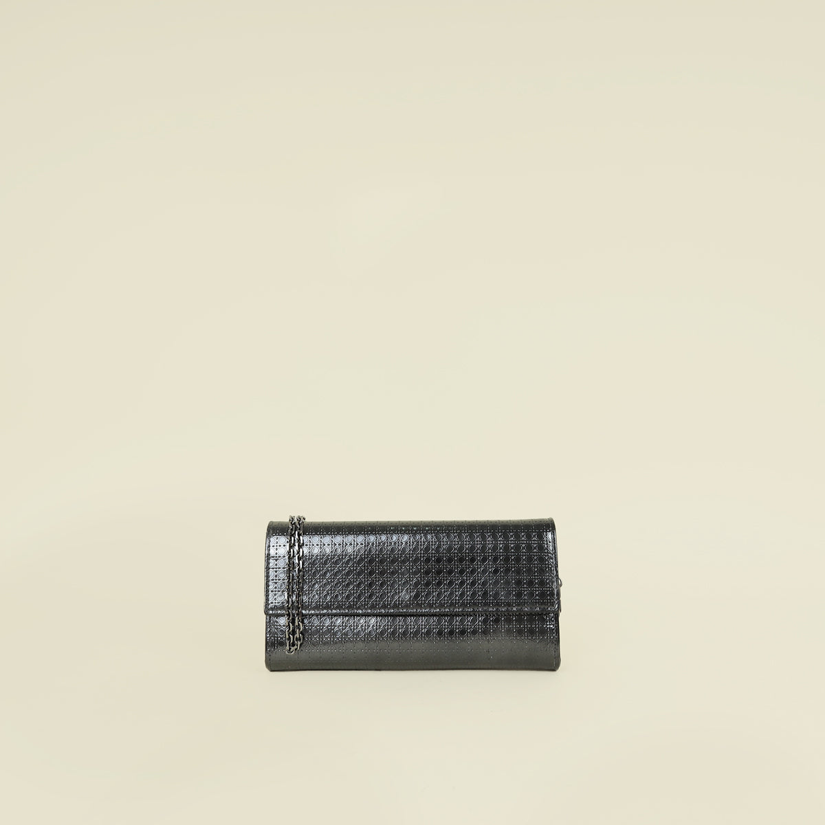 Christian Dior Black Micro-Cannage Lady Dior Croisiere Wallet on Chain
