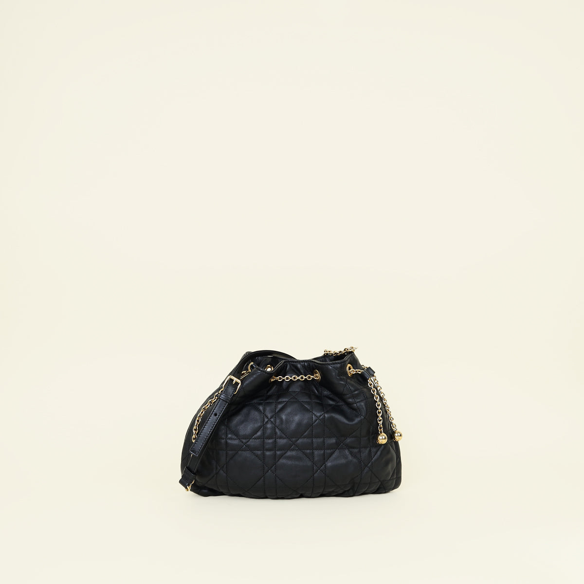 Christian Dior Black Macrocannage Ammi Bucket Bag
