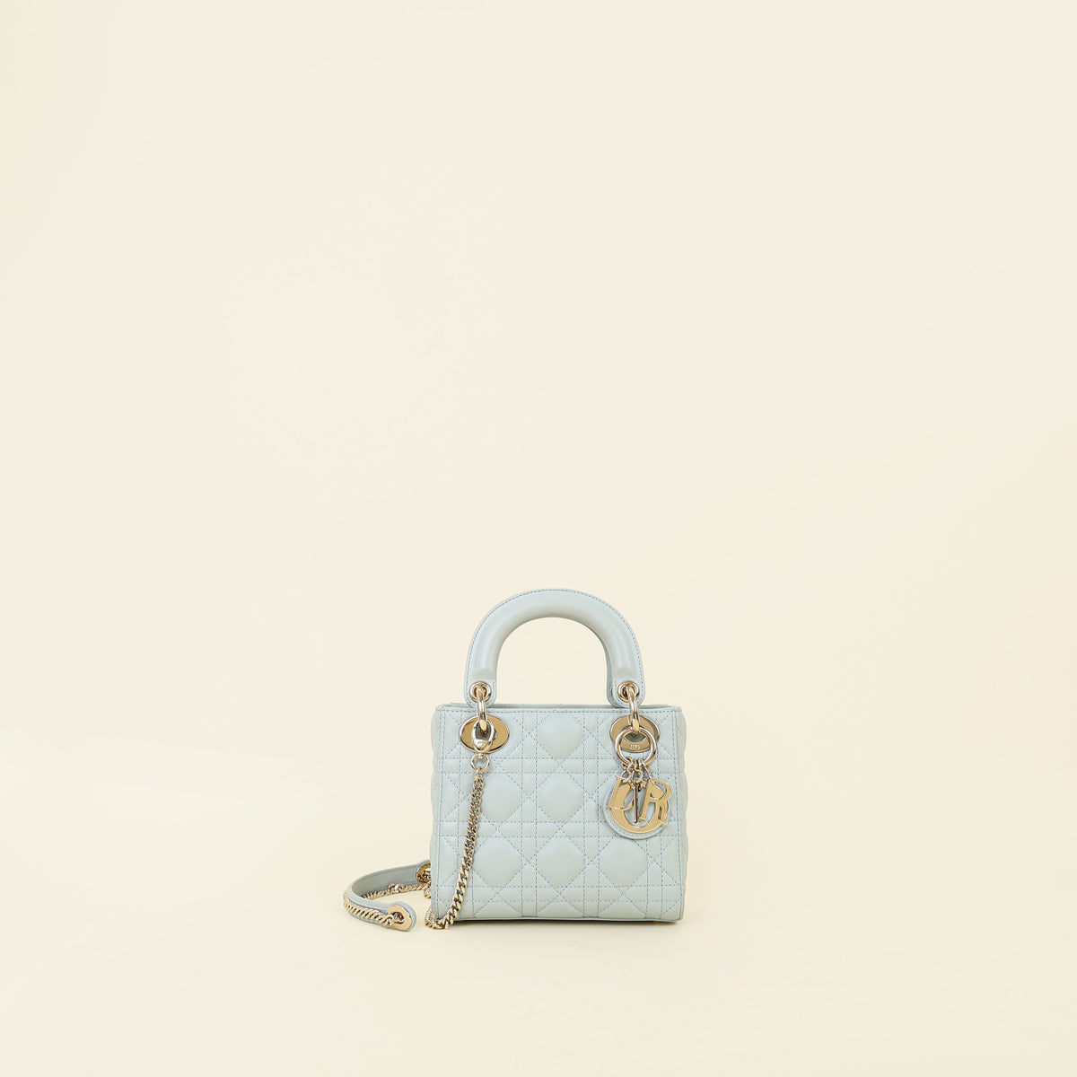 Christian Dior Light Blue Lady Dior Mini Chain Bag