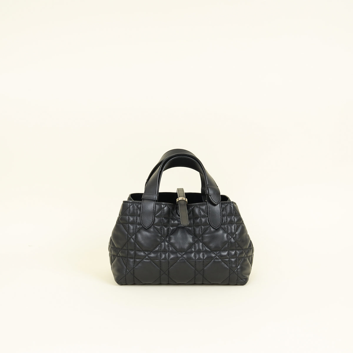 Christian Dior Black Macrocannage Toujours Small Tote Bag
