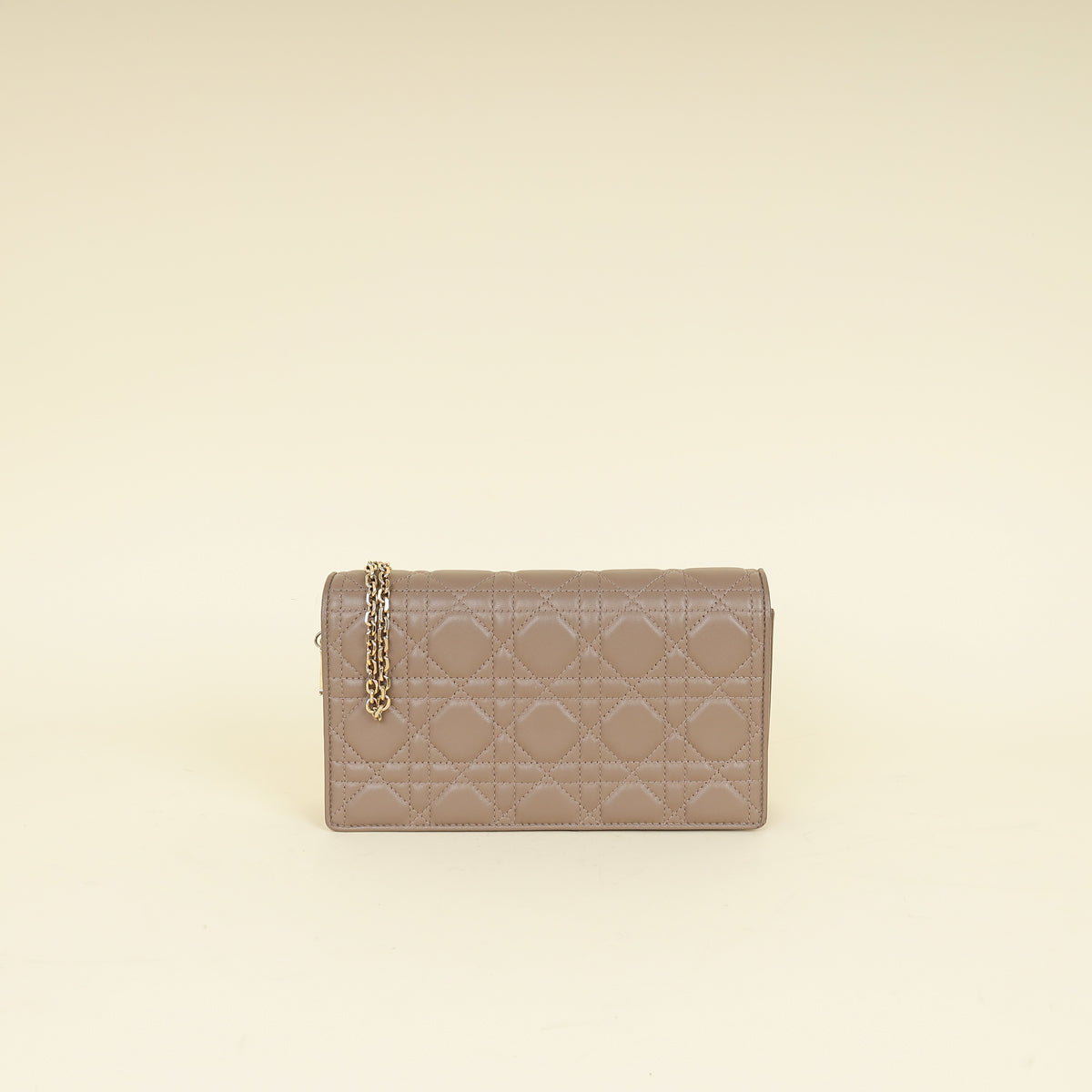 Christian Dior Etoupe Lady Dior Chain Pouch
