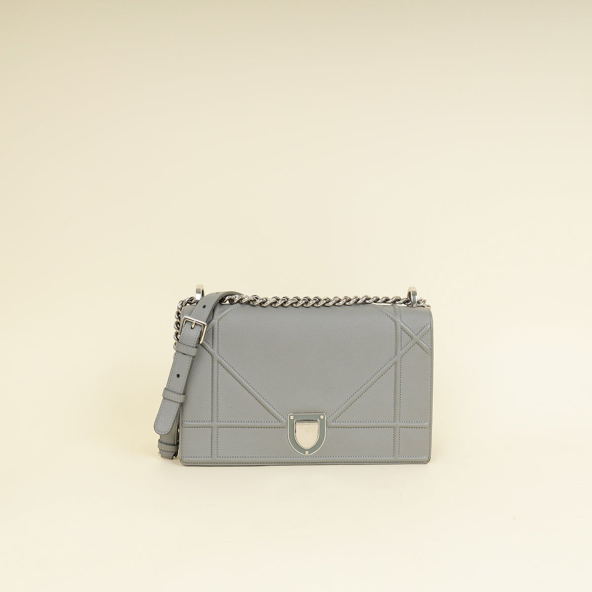 Christian Dior Grey Diorama Flap Shoulder Bag