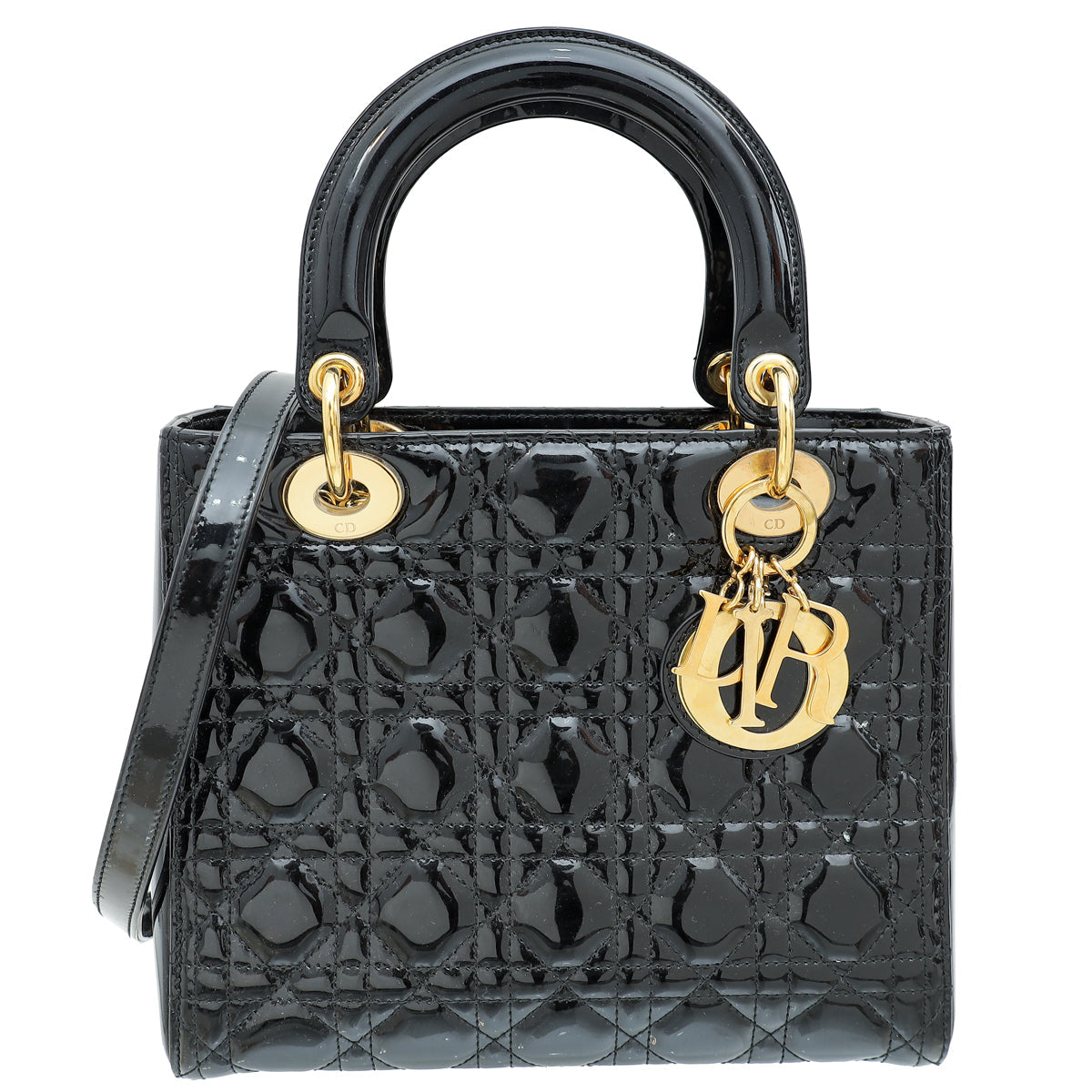Christian Dior Black Lady Dior Medium Bag