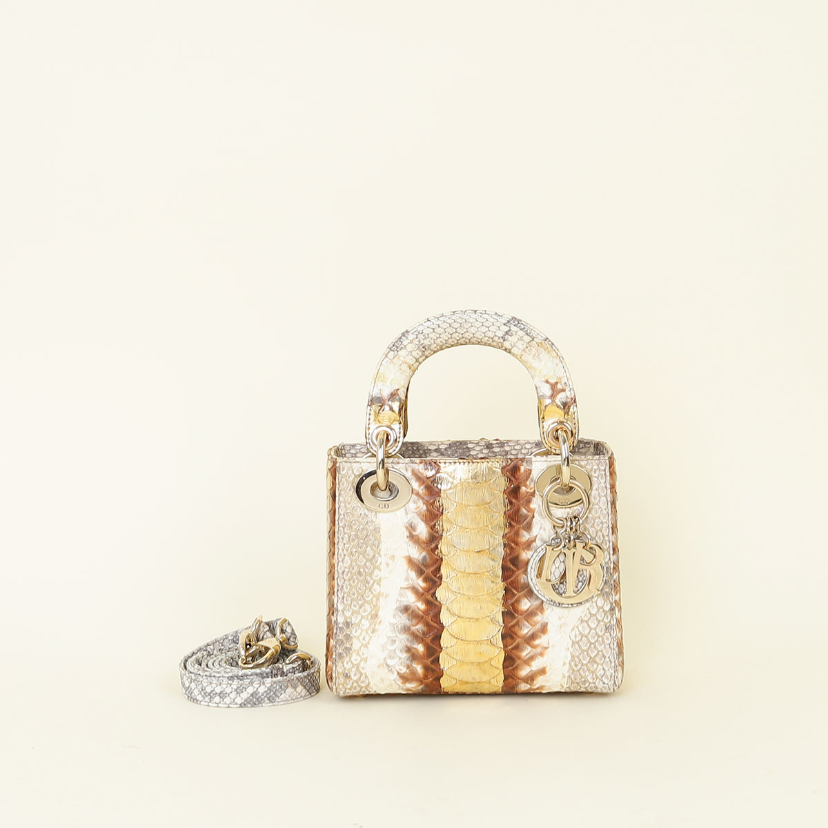 Christian Dior Bicolor Python Mini Lady Dior Bag