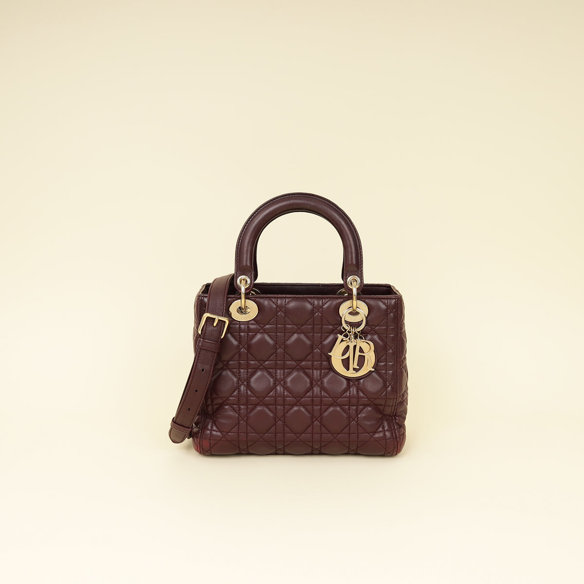 Christian Dior Burgundy Lady Dior Medium Bag