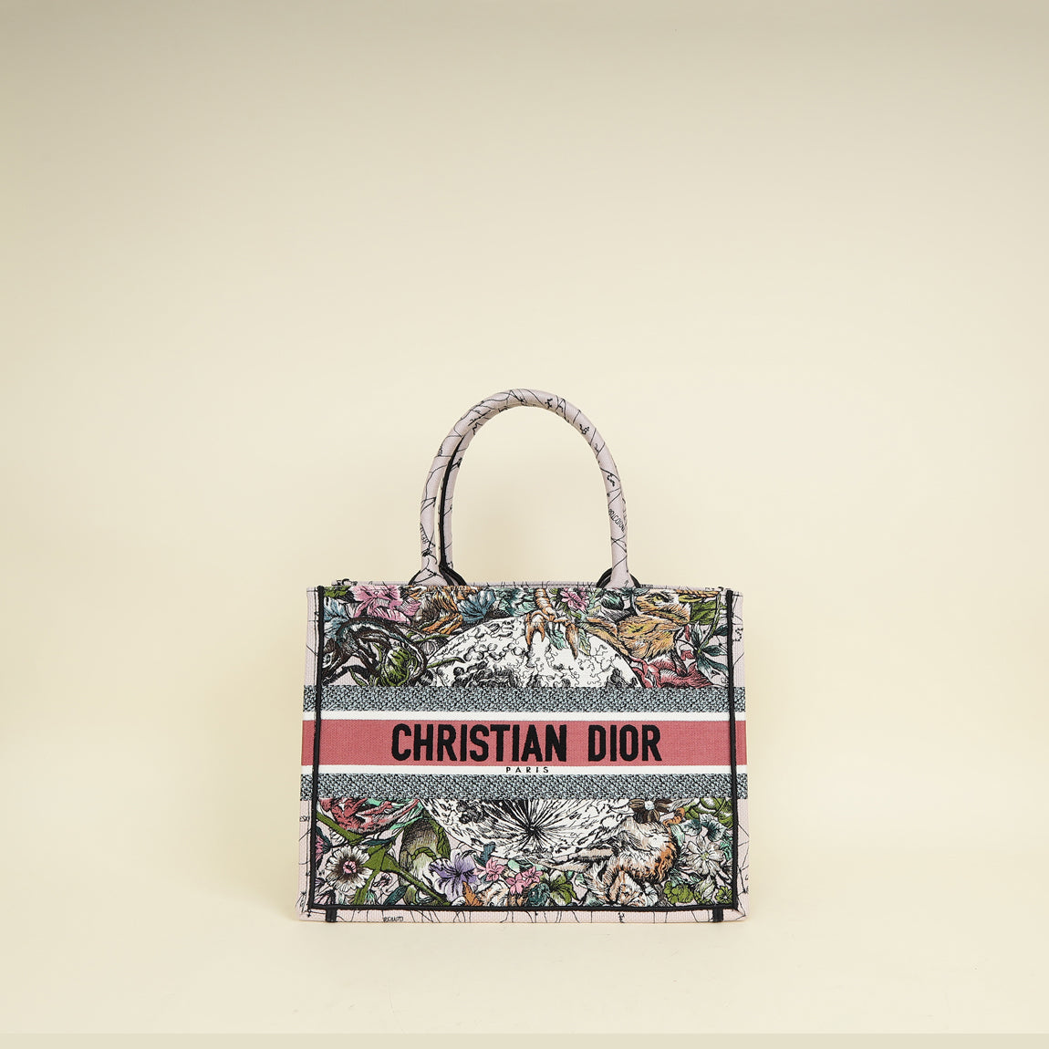 Christian Dior Multicolor Constellation Embroidery Book Tote Medium Bag w/USH Initials
