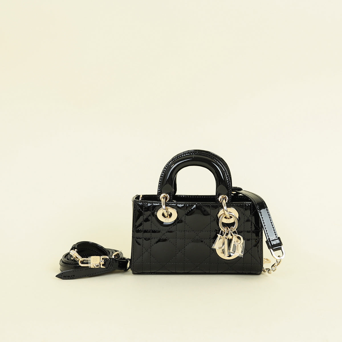 Christian Dior Black Micro Lady D-Joy Bag