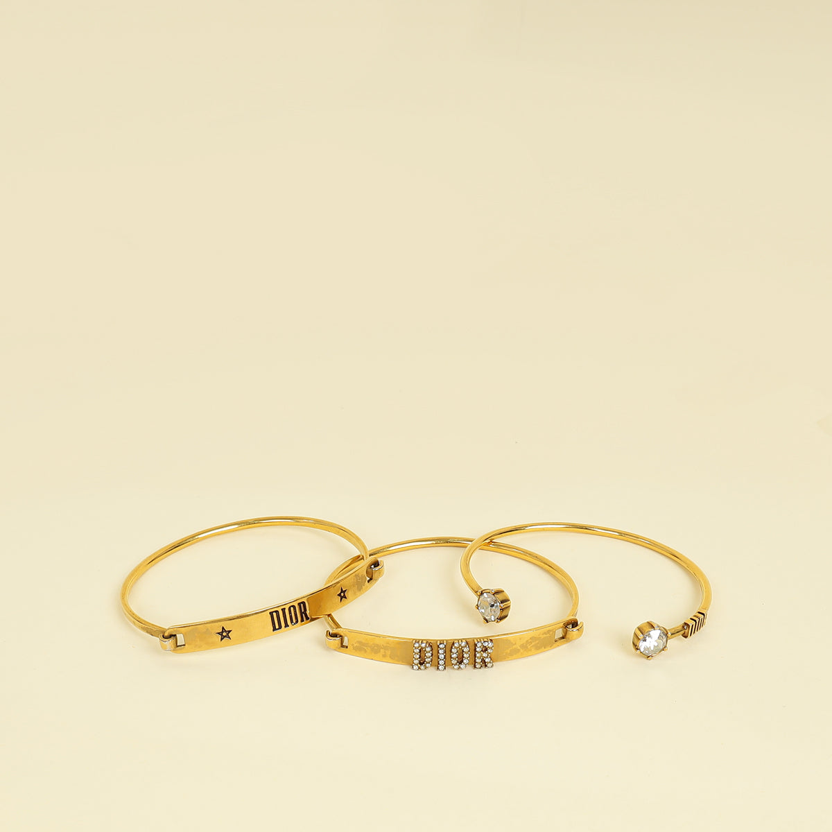 Christian Dior Gold Dio(r) Evolution Bracelet Set of 3