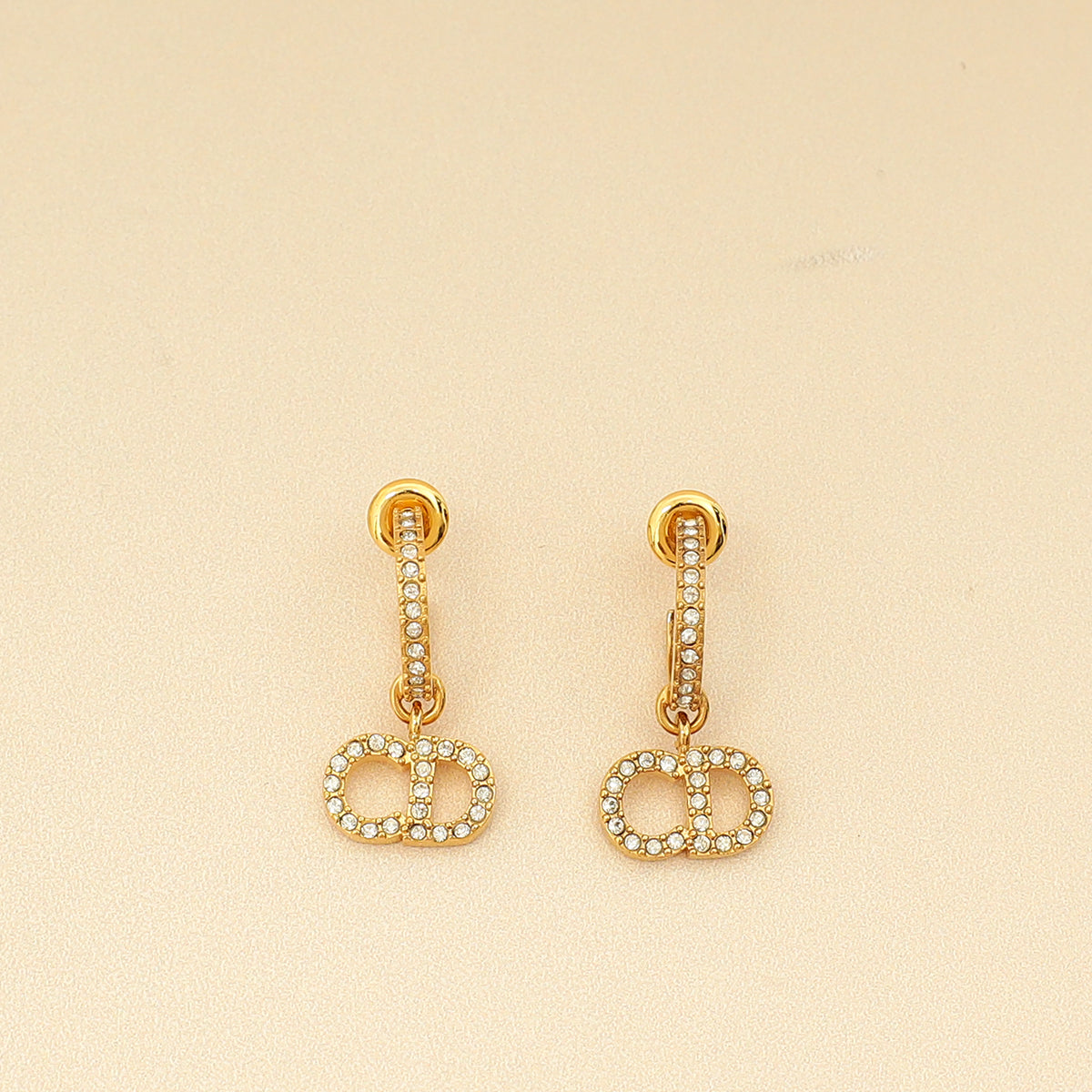Christian Dior Gold Finish Hoop Clair D Lune Earrings
