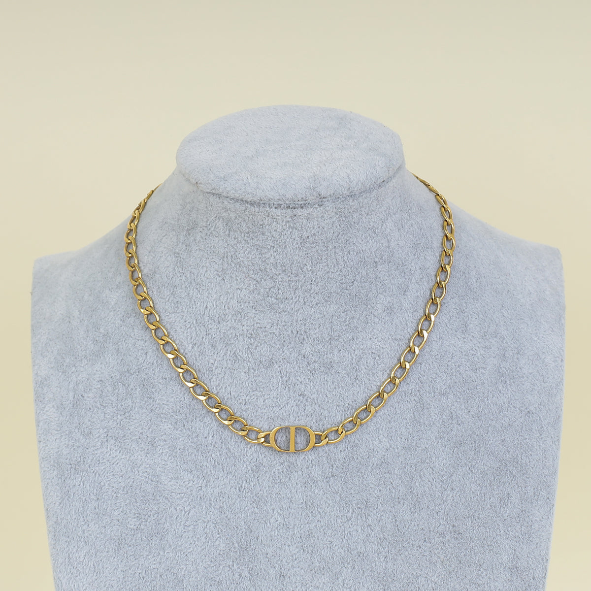 Christian Dior Gold Petit CD Chain Choker Necklace