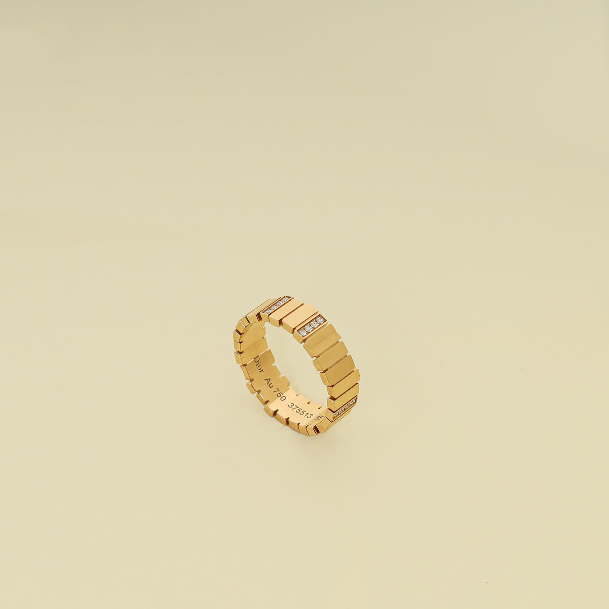 Christian Dior 18K Rose Gold GEM DIOR Diamond Ring 55