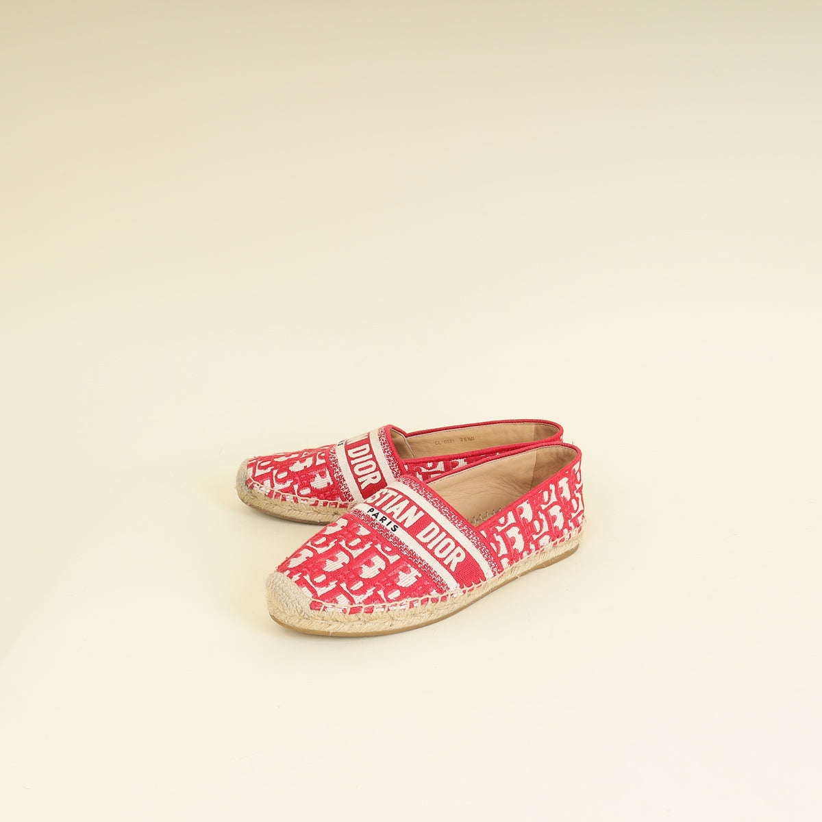 Christian Dior Red Granville Espadrille 38.5