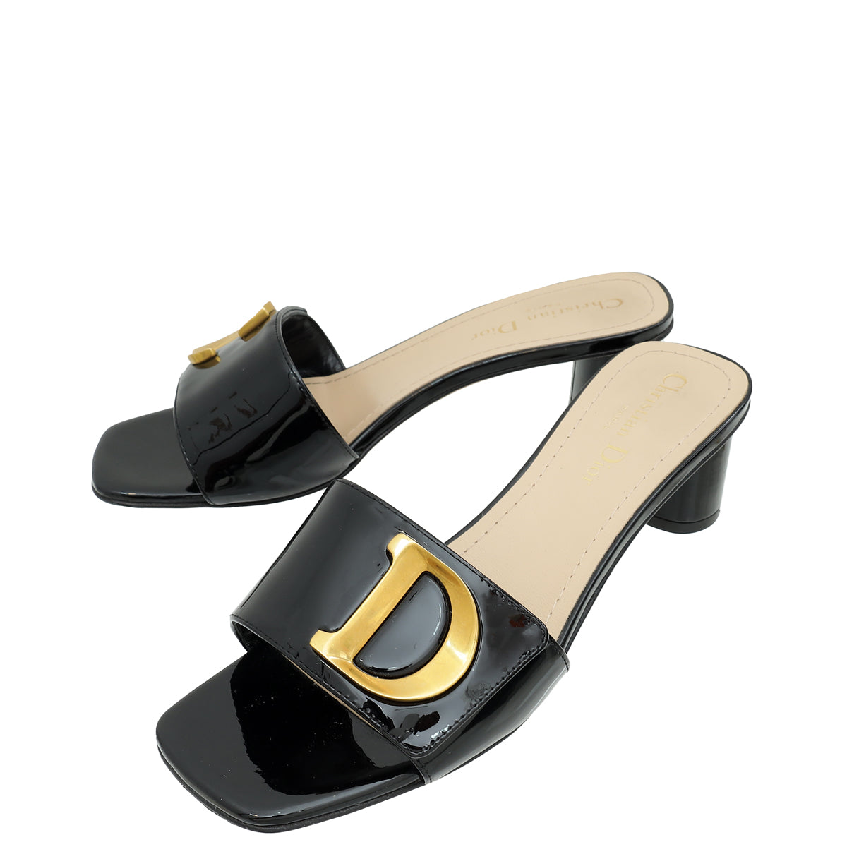 Christian Dior Black C'est Dior Slide Heel Sandal 38