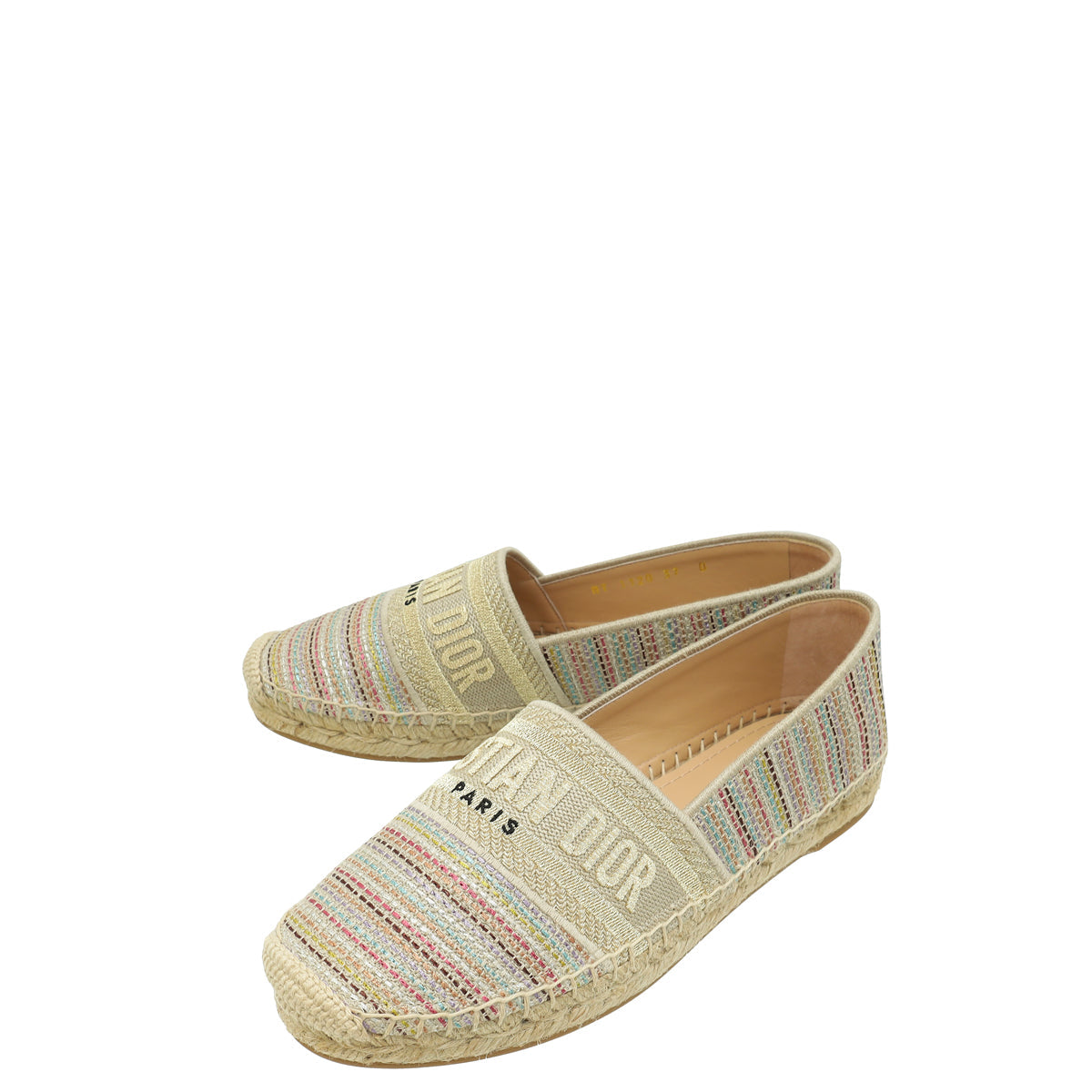 Christian Dior Beige Romance Lurex Technical Granville Espadrille 37
