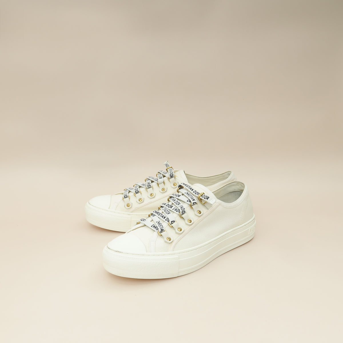 Christian Dior Milk White Walk'n'Dior Low Top Sneaker 38