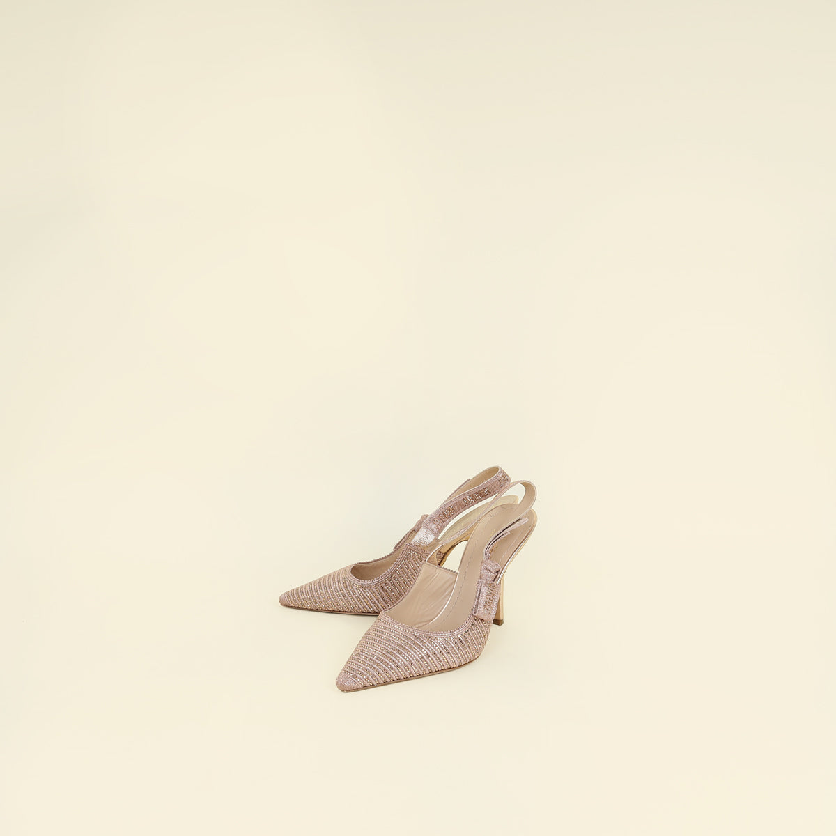 Christian Dior Rose Crystal Embellished J'Adior Slingback Pumps 39